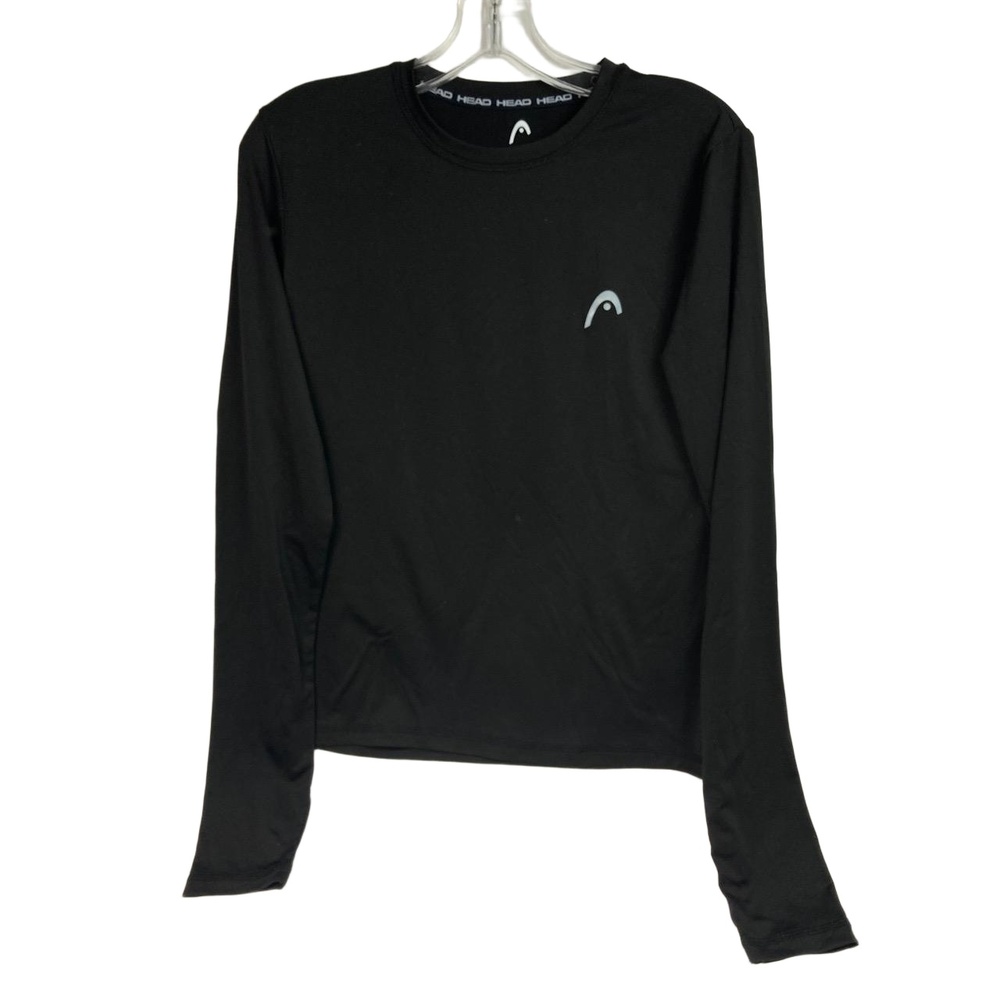 Head Black Moisture Wicking Crew Neck Long‎ Sleeve Athletic Shirt L